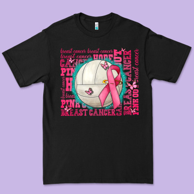 Pink Out Breast Cancer Volleyballs Premium Tee Designed By Adodesignshop