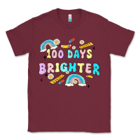 Burgundy 100 days brighter Classic Tee - MaliasSmallBusiness
