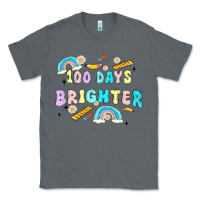 Charcoal Heather 100 days brighter Classic Tee - MaliasSmallBusiness
