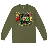 Army Green resting nurse face Long Sleeve Tee - MaliasSmallBusiness