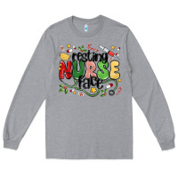 Heather Grey resting nurse face Long Sleeve Tee - MaliasSmallBusiness
