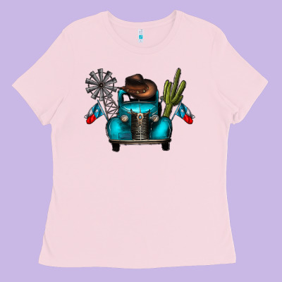 Texas Truck Ladies Tee Designed By Cowhidedigitalart