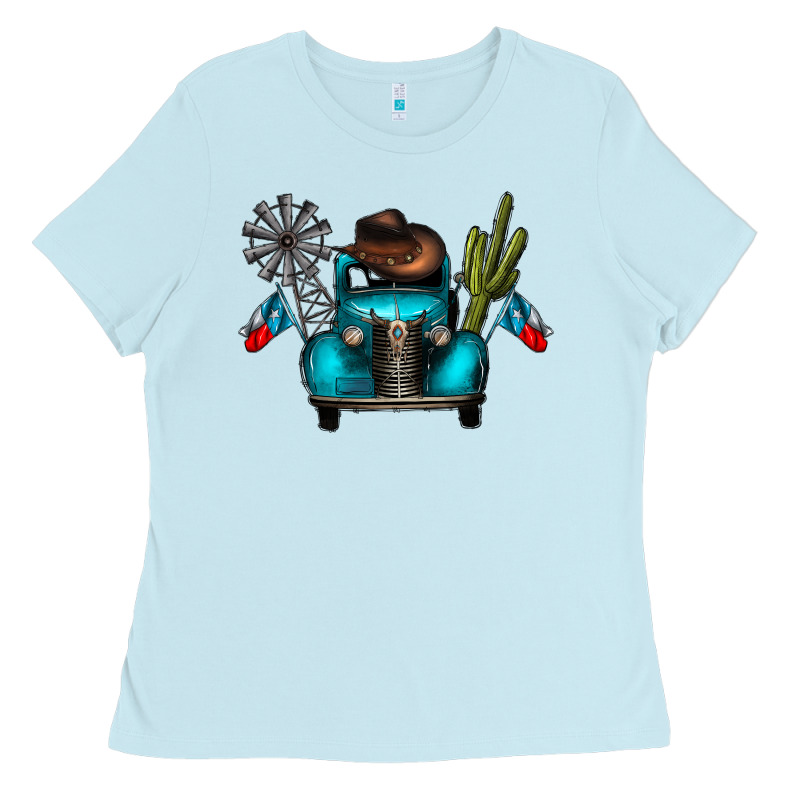 Texas Truck Ladies Tee by CowhideDigitalArt | Teevron