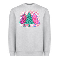 Heather Grey christmas leopard trees Heavyweight Sweatshirt - MaliasSmallBusiness
