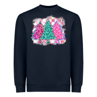 Navy christmas leopard trees Heavyweight Sweatshirt - MaliasSmallBusiness