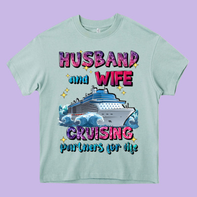 Husband And Wife Cruising Partners For Life Heavy Core Tee Designed By Jahusdesignshop