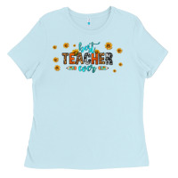 Baby Blue best teacher ever 16oz libbey glass Ladies Tee - HRA Design Shop
