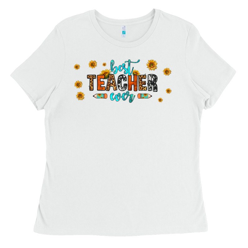 Best Teacher Ever 16oz Libbey Glass Ladies Tee by HRA Design Shop | Teevron