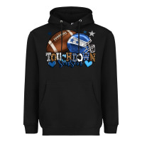 Black Touchdown season American Football blue team color Heavyweight Hoodie - HowdyJamesFarm