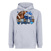 Heather Grey Touchdown season American Football blue team color Heavyweight Hoodie - HowdyJamesFarm