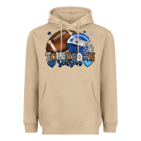 Mushroom Touchdown season American Football blue team color Heavyweight Hoodie - HowdyJamesFarm