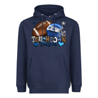 Touchdown Season American Football Blue Team Color Heavyweight Hoodie | Teevron