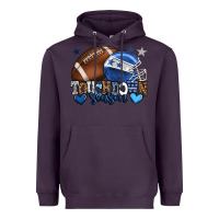 Plum Touchdown season American Football blue team color Heavyweight Hoodie - HowdyJamesFarm