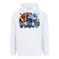 White Touchdown season American Football blue team color Heavyweight Hoodie - HowdyJamesFarm