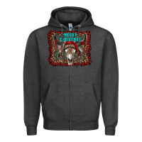 Charcoal Heather merry christmas bull skull Zipper Hoodie - RanaPortraitStore