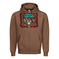 Chestnut merry christmas bull skull Zipper Hoodie - RanaPortraitStore