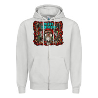 Dove Grey merry christmas bull skull Zipper Hoodie - RanaPortraitStore