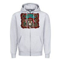 Heather Grey merry christmas bull skull Zipper Hoodie - RanaPortraitStore