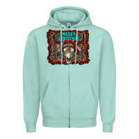 Seafoam merry christmas bull skull Zipper Hoodie - RanaPortraitStore