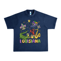 Navy louisiana mardi gras Urban Heavy Tee - MaliasSmallBusiness