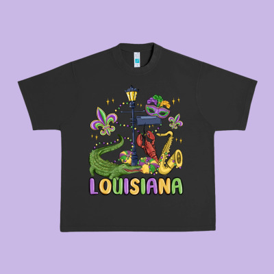 Louisiana Mardi Gras Urban Heavy Tee Designed By Maliassmallbusiness