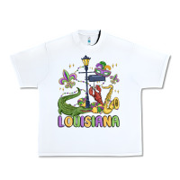 White louisiana mardi gras Urban Heavy Tee - MaliasSmallBusiness
