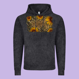 Camouflage Leopard Sunflower Background Vintage Hoodie Designed By Jasminsmagicworld