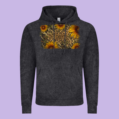 Camouflage Leopard Sunflower Background Vintage Hoodie Designed By Jasminsmagicworld