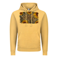 Vintage Mustard Camouflage Leopard Sunflower Background Vintage Hoodie - Jasminsmagicworld