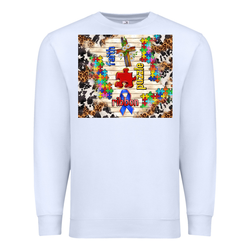 Faith Puzzle Ribbon Tumbler Premium Sweatshirt by TumblerDesignByShophia | Teevron