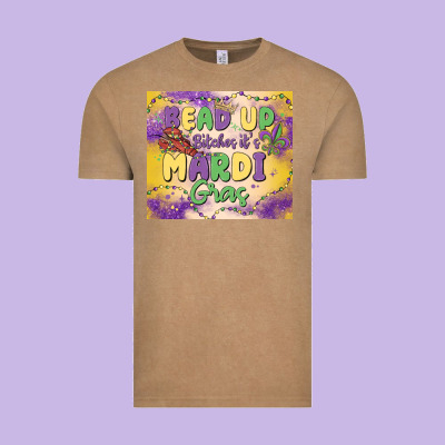 Bead Up Bitches It's Mardi Gras Vintage Tee Designed By Maliassmallbusiness