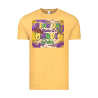 Vintage Mustard bead up bitches it's mardi gras Vintage Tee - MaliasSmallBusiness