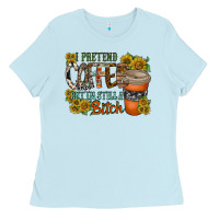 Baby Blue coffee Ladies Tee - RacoonDesign