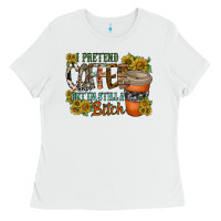 White coffee Ladies Tee - RacoonDesign