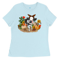 Baby Blue Fall baby cow Ladies Tee - RanaPortraitStore