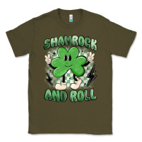 Army Green shamrock and roll Classic Tee - MaliasSmallBusiness