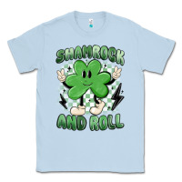 Dusty Blue shamrock and roll Classic Tee - MaliasSmallBusiness