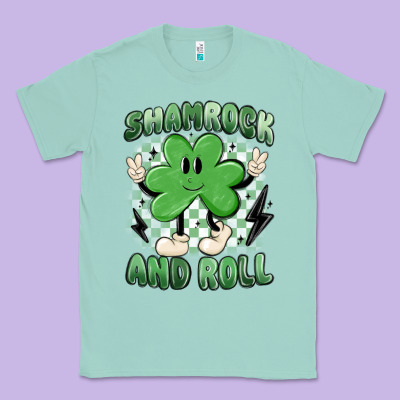 Shamrock And Roll Classic Tee Designed By Maliassmallbusiness