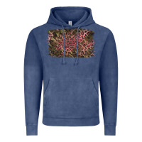 Vintage Denim Camouflage Pink Leopard Background Vintage Hoodie - Jasminsmagicworld
