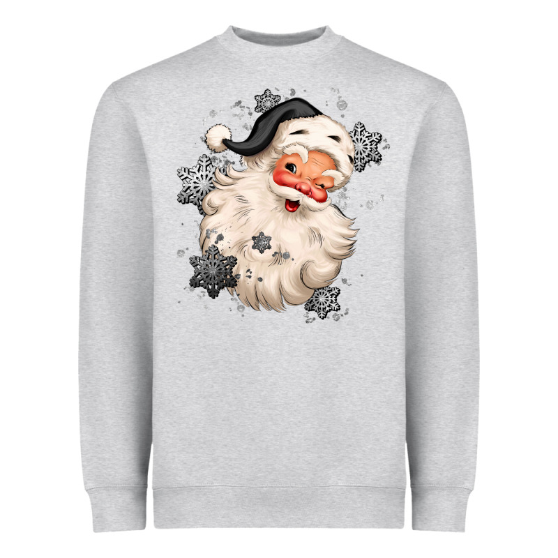 White Christmas Santa Claus Heavyweight Sweatshirt by MaliasSmallBusiness | Teevron