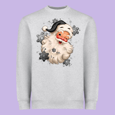 White Christmas Santa Claus Heavyweight Sweatshirt Designed By Maliassmallbusiness