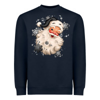 Navy white christmas santa claus Heavyweight Sweatshirt - MaliasSmallBusiness