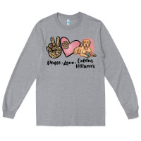 Heather Grey peace love golden retriever Long Sleeve Tee - JahusDesignShop