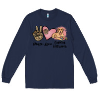 Navy peace love golden retriever Long Sleeve Tee - JahusDesignShop