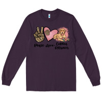 Plum peace love golden retriever Long Sleeve Tee - JahusDesignShop