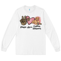 White peace love golden retriever Long Sleeve Tee - JahusDesignShop