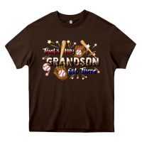 Chocolate Brown that's my grandson out there baseball Heavy Core Tee - JahusDesignShop
