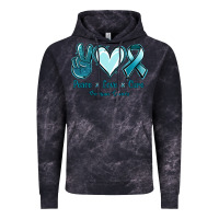 Cloud Black Peace Love Cure Ovarian Cancer Vintage Hoodie - Jasminsmagicworld
