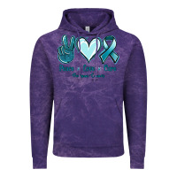 Cloud Purple Peace Love Cure Ovarian Cancer Vintage Hoodie - Jasminsmagicworld