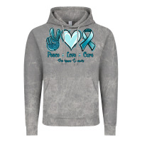 Cloud Rock Peace Love Cure Ovarian Cancer Vintage Hoodie - Jasminsmagicworld